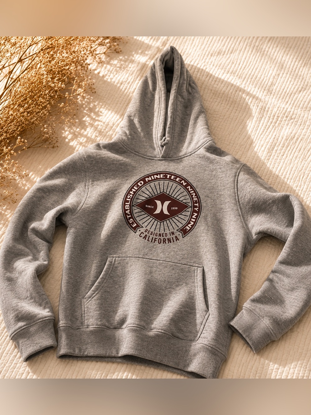 Hurley Charcoal Hoodie with Logo